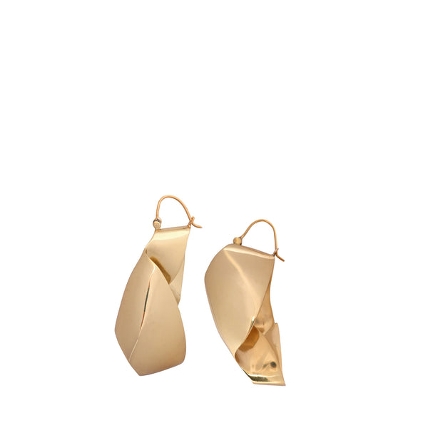 LO X ALEX AND TRAHANAS Gold-Tone Medium Olive Leaf Earrings