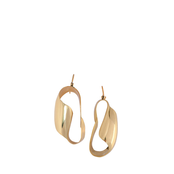 LO X ALEX AND TRAHANAS Gold-Tone Medium Olive Leaf Earrings