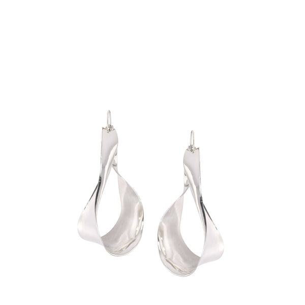LO X ALEX AND TRAHANAS Silver Large Olive Leaf Earrings